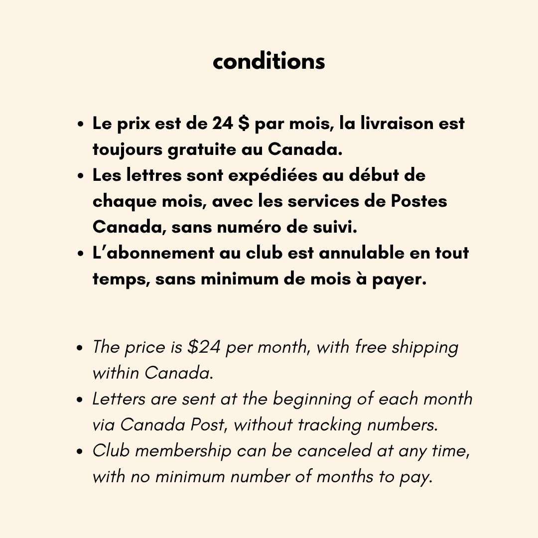 CLUB RAPLAPLA - ABONNEMENT POSTAL