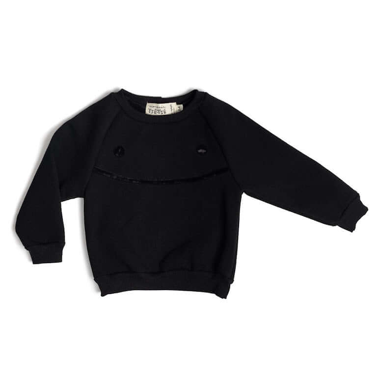 CHILDREN SWEATER - BLACK CREWNECK
