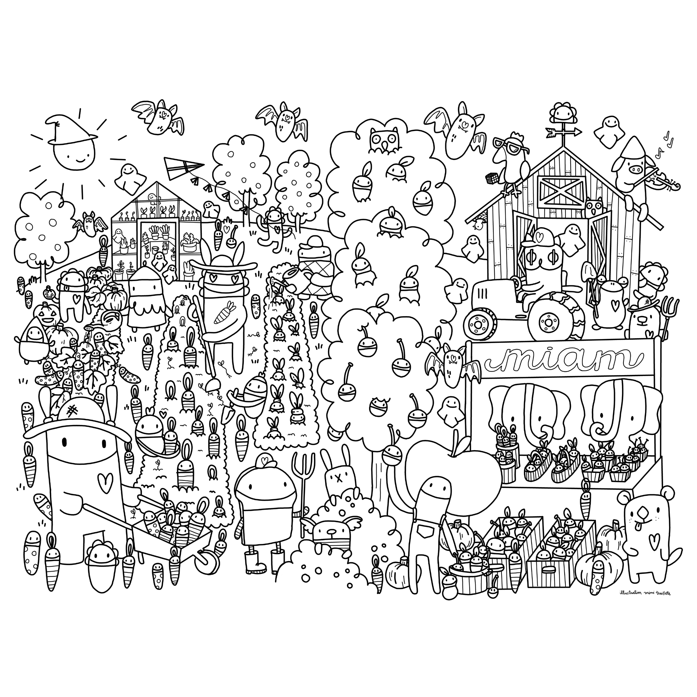 AUTUMN VEGGIES - GIANT COLORING PAGE