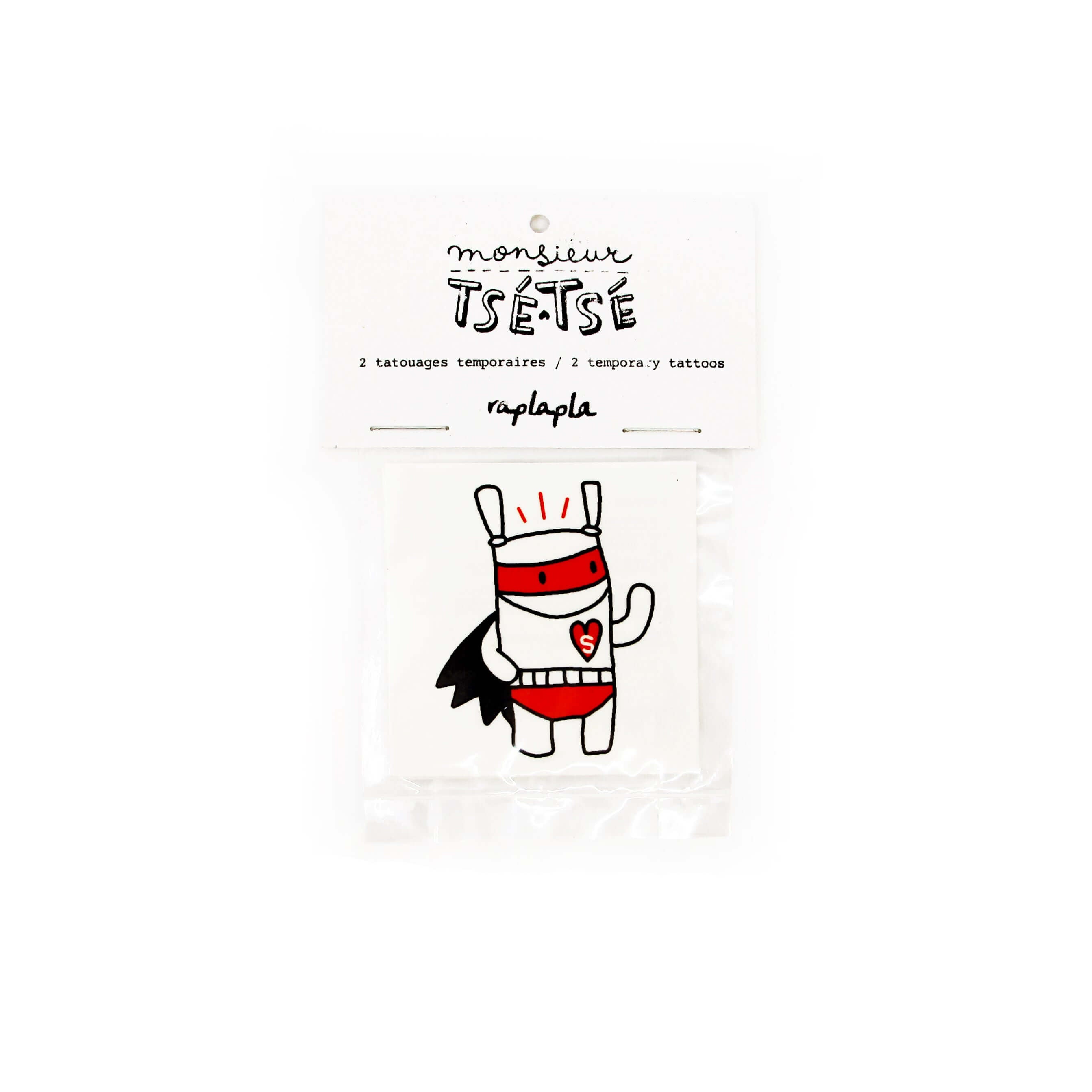 SUPERHERO MONSIEUR TSÉ-TSÉ - TEMPORARY TATTOOS