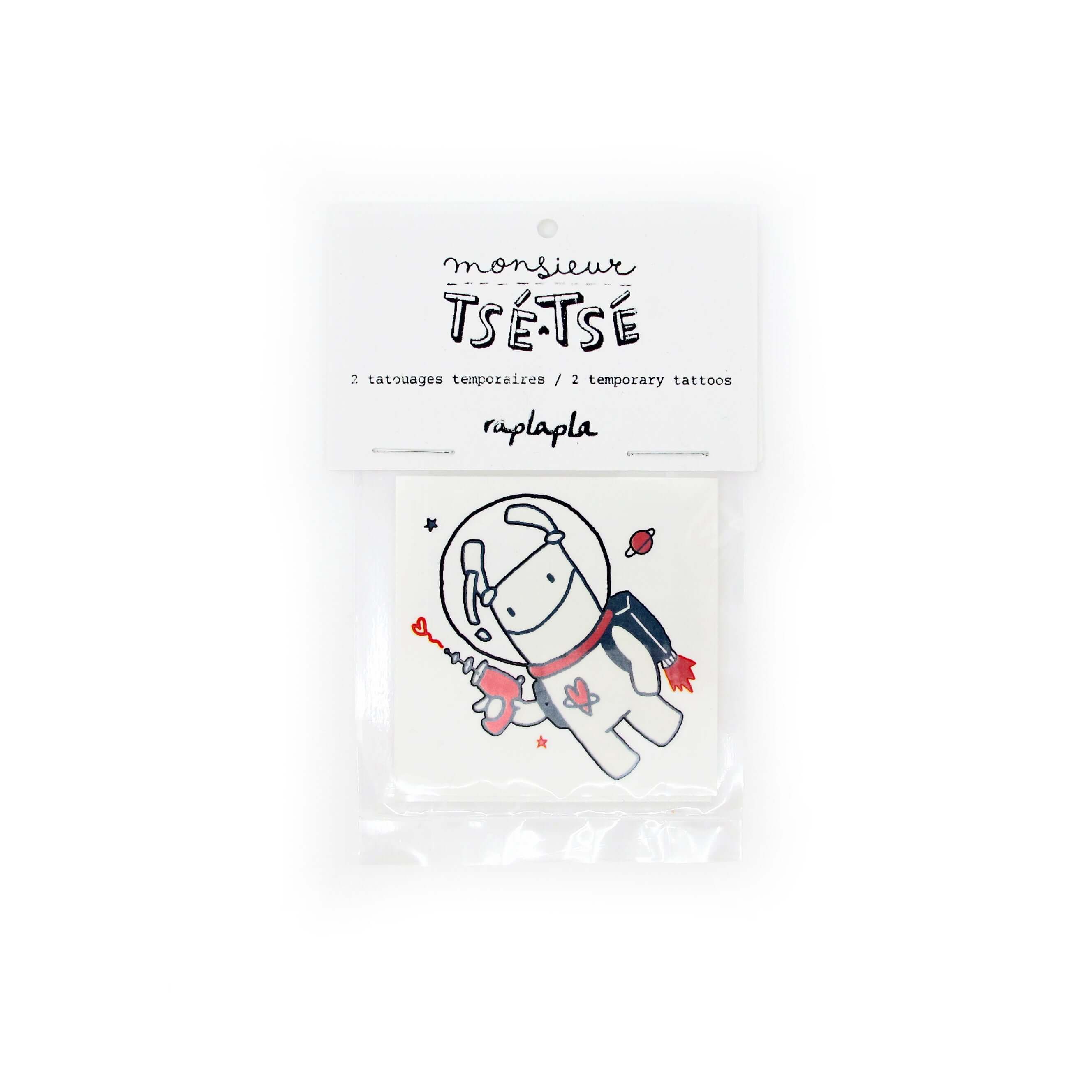 MONSIEUR TSÉ-TSÉ ASTRONAUTE - TATOUAGES TEMPORAIRES