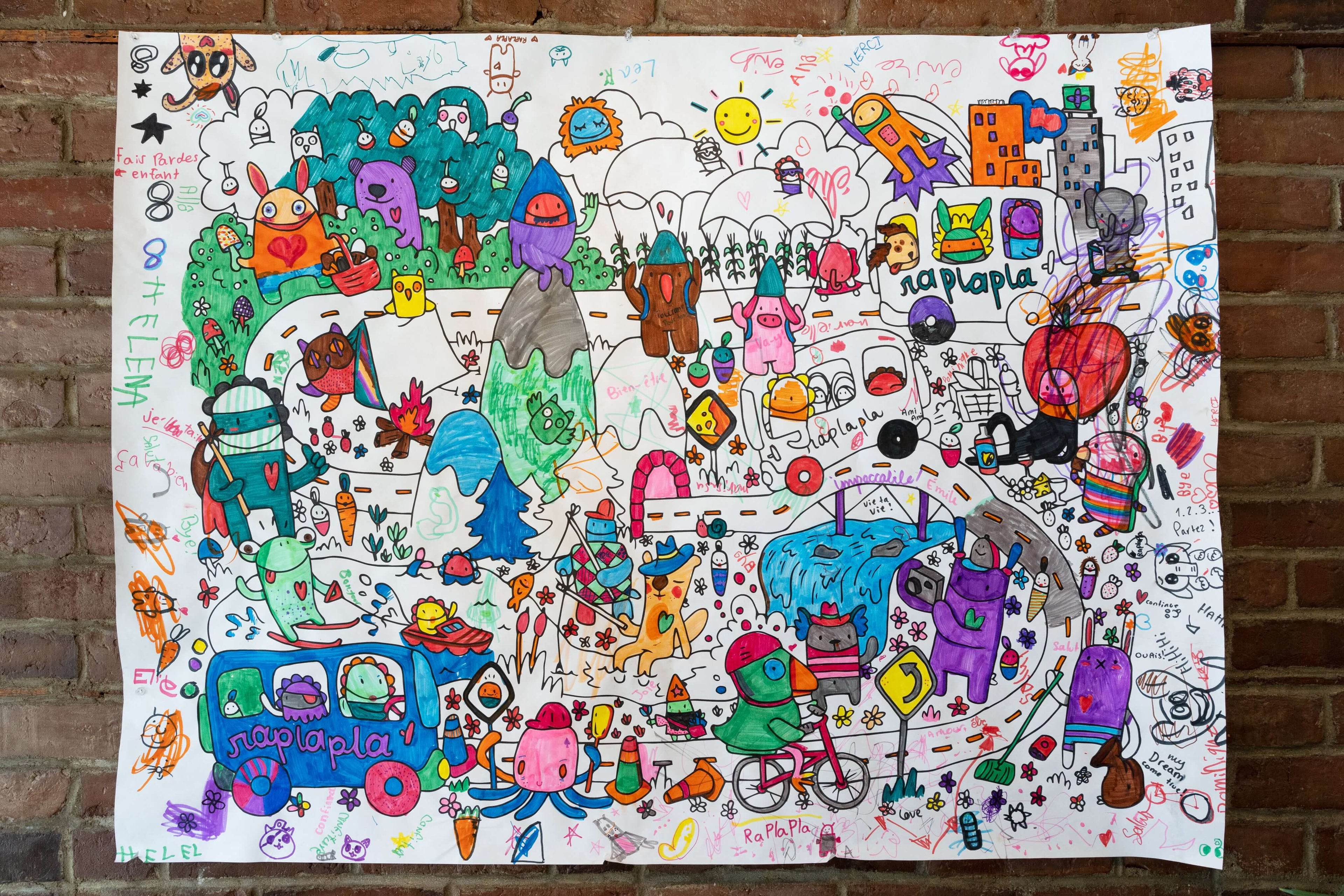 RAPLAPLAVILLE - GIANT COLORING PAGE