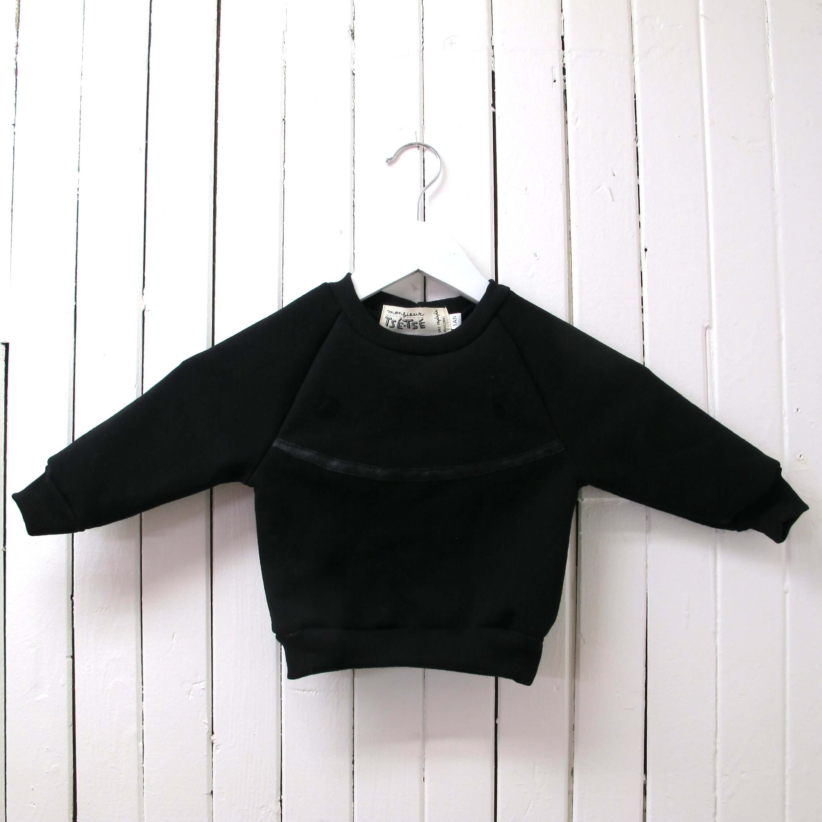CHILDREN SWEATER - BLACK CREWNECK