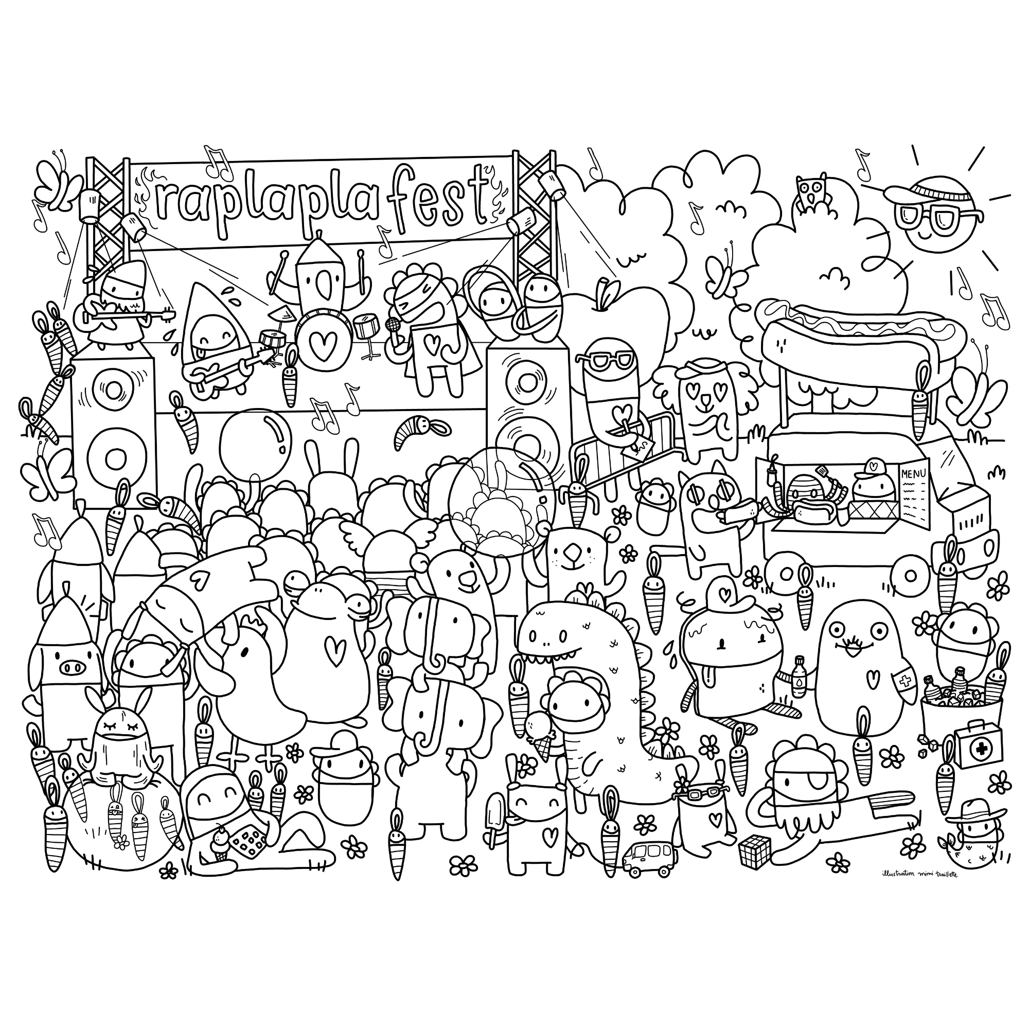 RAPLAPLA-FEST - GIANT COLORING PAGE 
