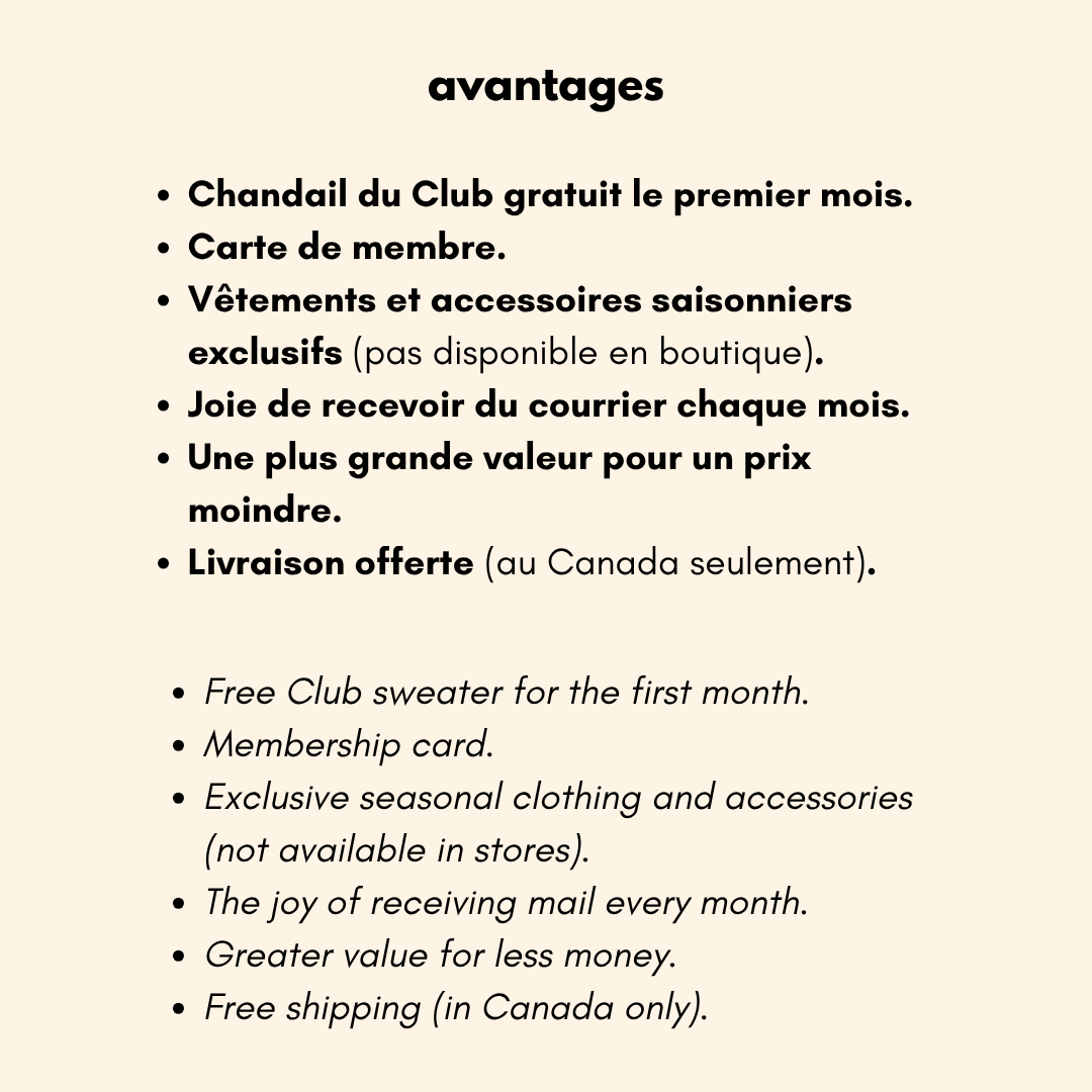 CLUB RAPLAPLA - ABONNEMENT MENSUEL