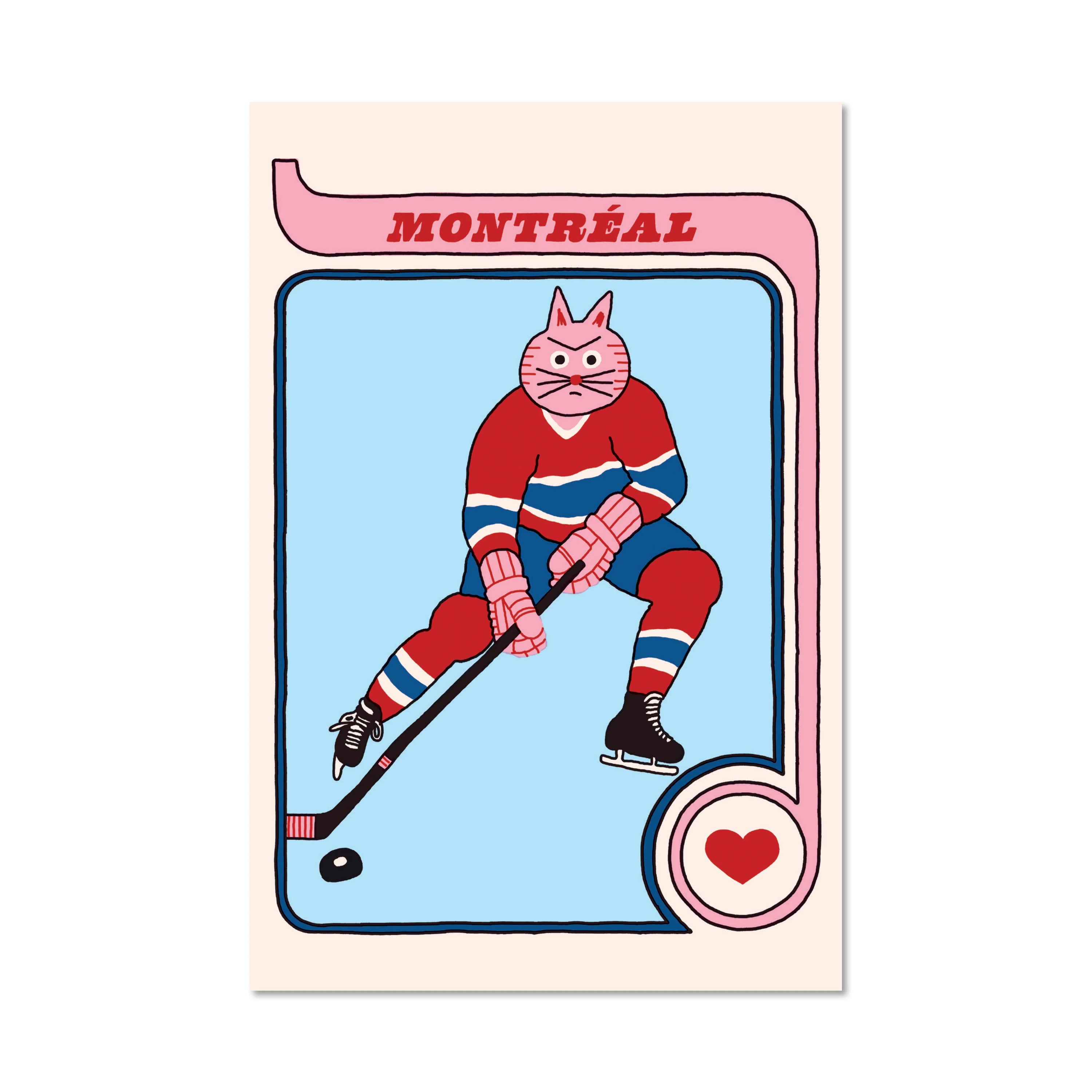 POSTCARD - HOCKEY CAT