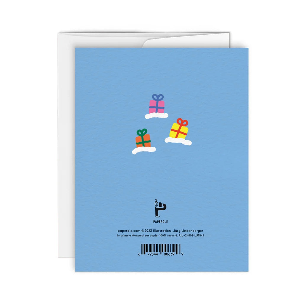 GREETING CARD - ELVES SLEDDING
