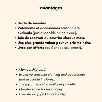 CLUB RAPLAPLA - ABONNEMENT POSTAL