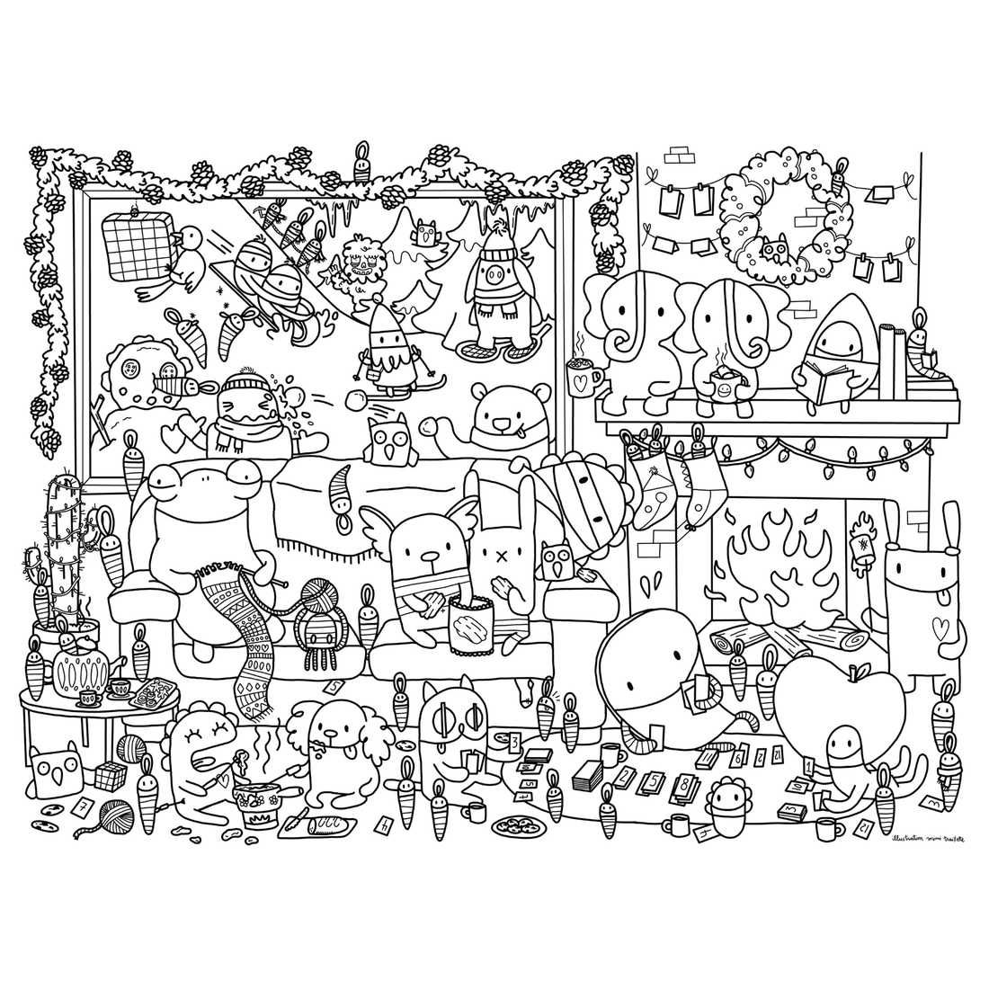 LONG LIVE WINTER - GIANT COLORING PAGE